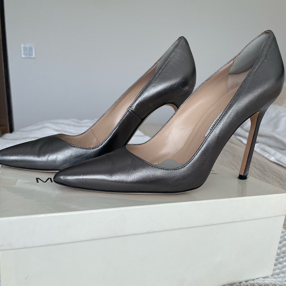Manolo Blahnik BB Anthracite Leather 38.5